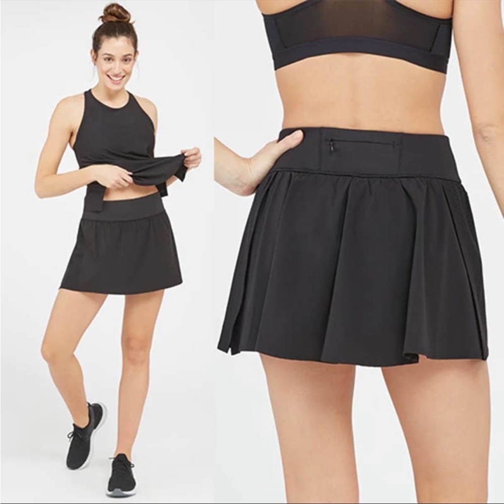 Spanx Women Black The Get Moving Skort 14” Size Medium